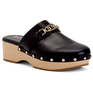 New! SAM EDELMAN Kaye Studded Faux Leather Platform Mules size 8.5